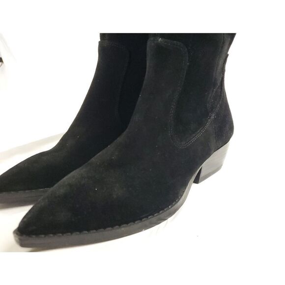 Marc Fisher black Suede Over Knee Boots w low heels sz 6.5M - Picture 7 of 9